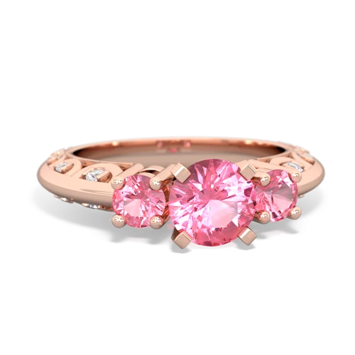 Lab Pink Sapphire Art Deco Lab Created Pink Sapphire ring Ring