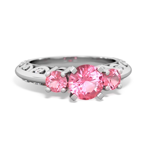 Lab Pink Sapphire Art Deco Lab Created Pink Sapphire ring Ring