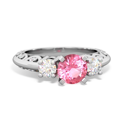 Lab Pink Sapphire Art Deco Lab Created Pink Sapphire ring Ring