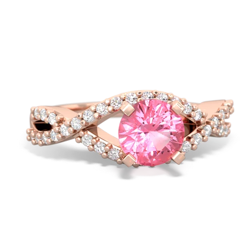 Lab Pink Sapphire Diamond Twist Lab Created Pink Sapphire ring Ring