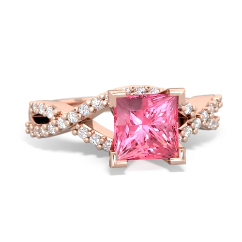 Lab Pink Sapphire Diamond Twist Lab Created Pink Sapphire ring Ring