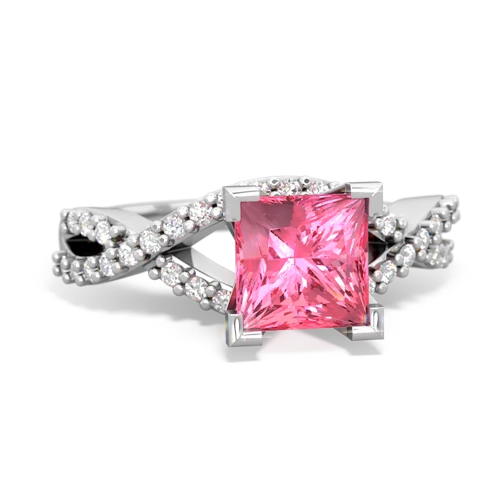 Lab Pink Sapphire Diamond Twist Lab Created Pink Sapphire ring Ring