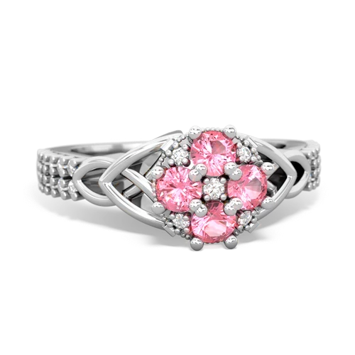 Lab Pink Sapphire Celtic Knot Engagement Lab Created Pink Sapphire ring Ring