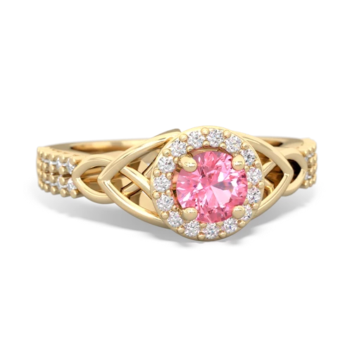 Lab Pink Sapphire Celtic Knot Halo Lab Created Pink Sapphire ring Ring