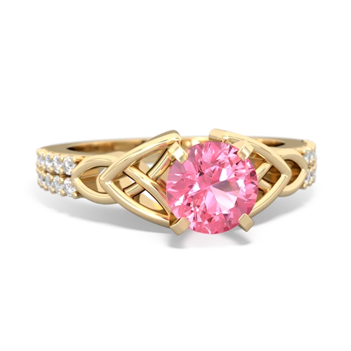Lab Pink Sapphire Celtic Knot Engagement Lab Created Pink Sapphire ring Ring