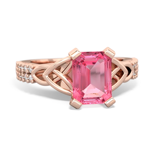 Lab Pink Sapphire Celtic Knot Engagement Lab Created Pink Sapphire ring Ring