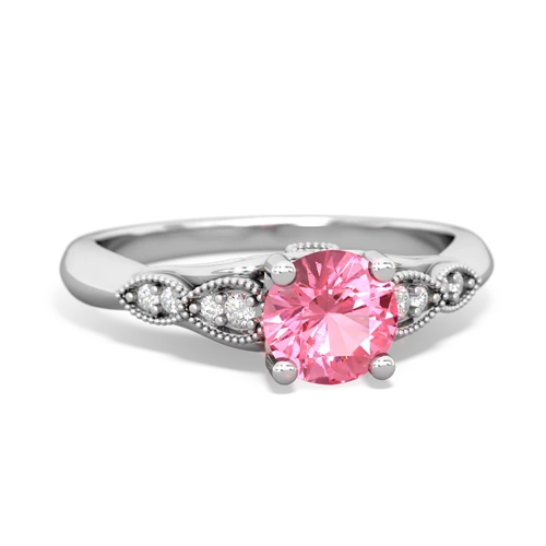 Lab Pink Sapphire Antique Elegance Lab Created Pink Sapphire ring Ring