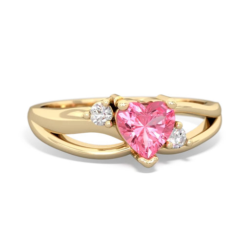 Lab Pink Sapphire Split Band Swirl Lab Created Pink Sapphire ring Ring