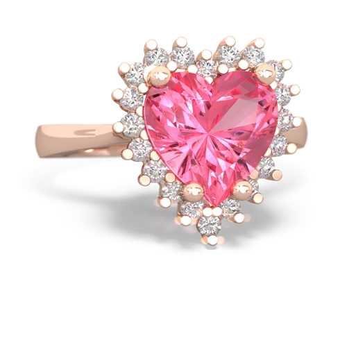 pink sapphire halo ring