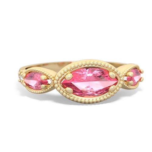 pink sapphire milgrain marquise ring