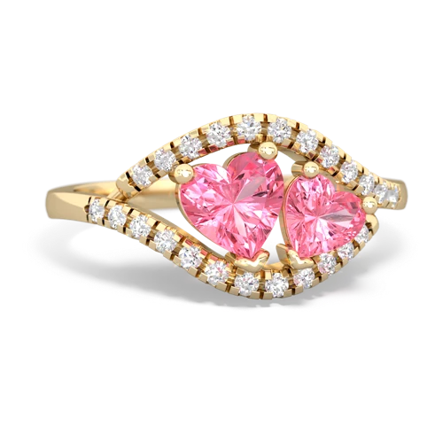 pink sapphire mother child ring