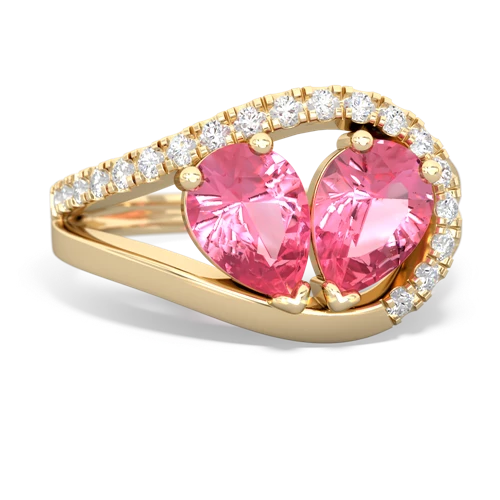 pink sapphire pave heart ring