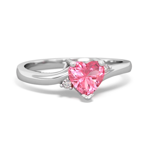 Lab Pink Sapphire Delicate Heart Lab Created Pink Sapphire ring Ring
