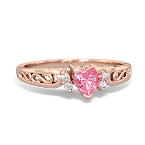 Lab Pink Sapphire filligree Scroll Lab Created Pink Sapphire ring Ring