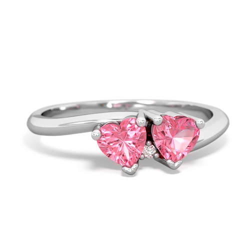 pink sapphire sweethearts promise ring