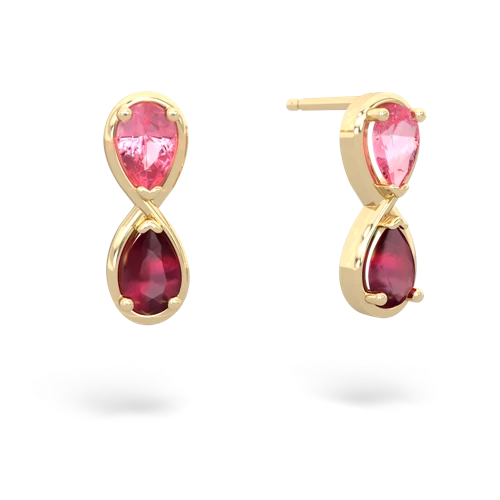 pink sapphire-ruby infinity earrings