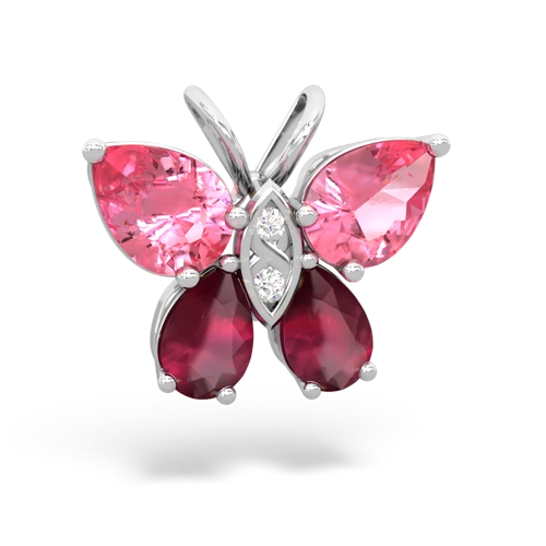 pink sapphire-ruby butterfly pendant