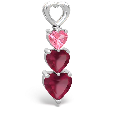 pink sapphire-ruby three stone pendant