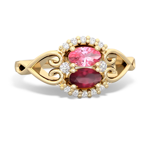 pink sapphire-ruby antique keepsake ring