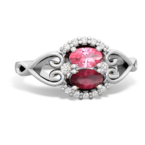 pink sapphire-ruby antique keepsake ring