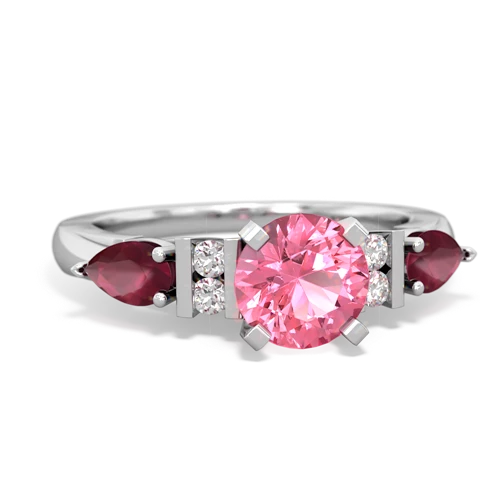 pink sapphire-ruby engagement ring