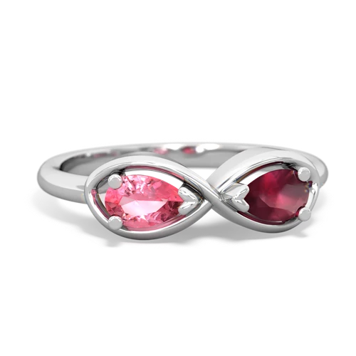 pink sapphire-ruby infinity ring