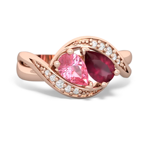 pink sapphire-ruby keepsake curls ring