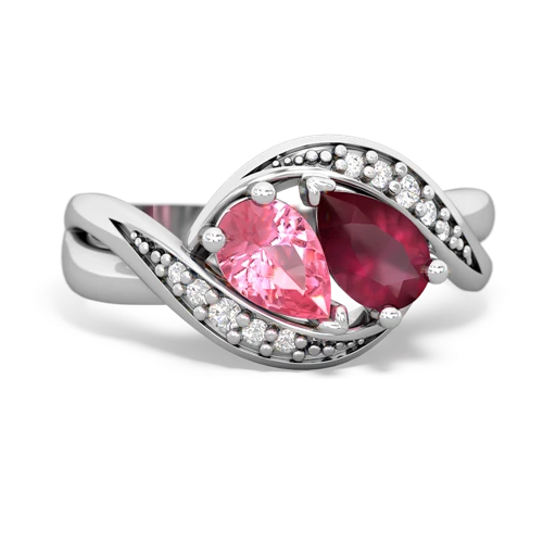 pink sapphire-ruby keepsake curls ring