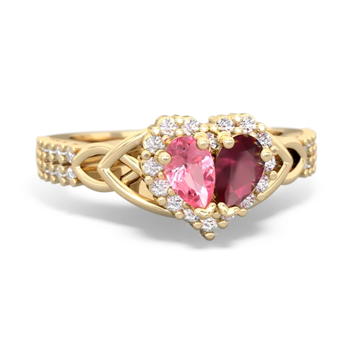 pink sapphire-ruby keepsake engagement ring