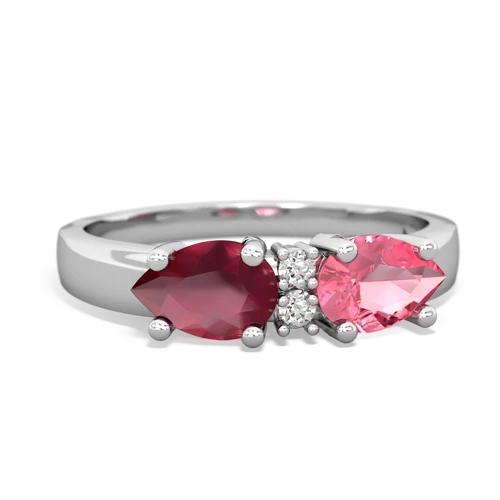 pink sapphire-ruby timeless ring