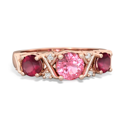 pink sapphire-ruby timeless ring