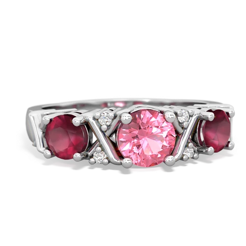 pink sapphire-ruby timeless ring