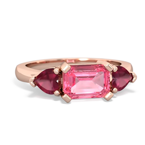 pink sapphire-ruby timeless ring