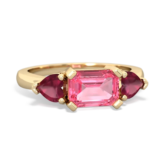 pink sapphire-ruby timeless ring