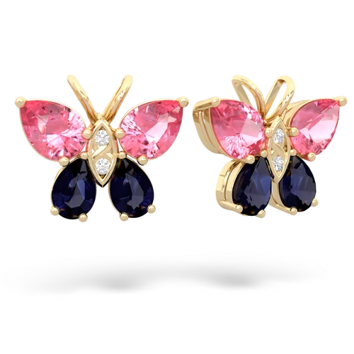 pink sapphire-sapphire butterfly earrings