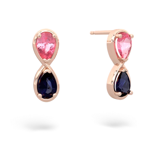 pink sapphire-sapphire infinity earrings