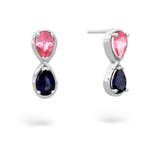 pink sapphire-sapphire infinity earrings