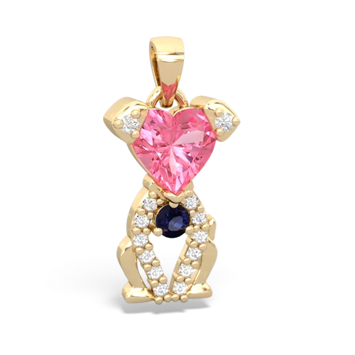 pink sapphire-sapphire birthstone puppy pendant