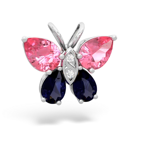 pink sapphire-sapphire butterfly pendant