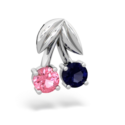 pink sapphire-sapphire cherries pendant