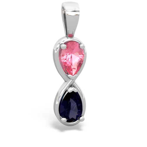 pink sapphire-sapphire infinity pendant