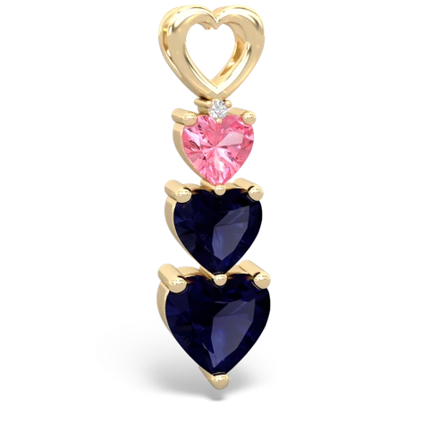 Lab Pink Sapphire Lab Created Pink Sapphire with Genuine Sapphire and Genuine Black Onyx Past Present Future pendant Pendant
