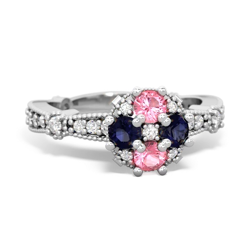 pink sapphire-sapphire art deco engagement ring