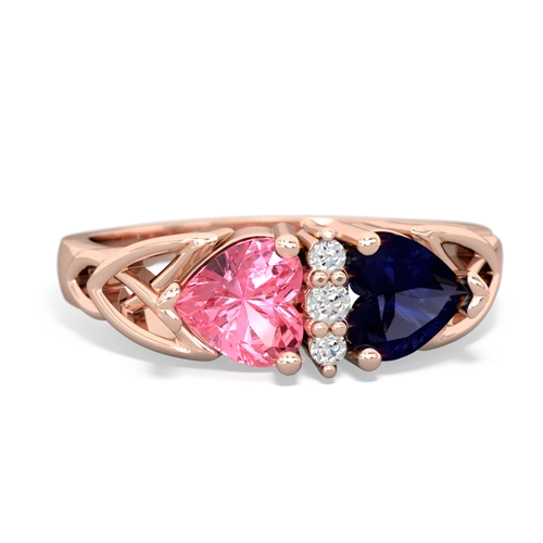pink sapphire-sapphire celtic ring