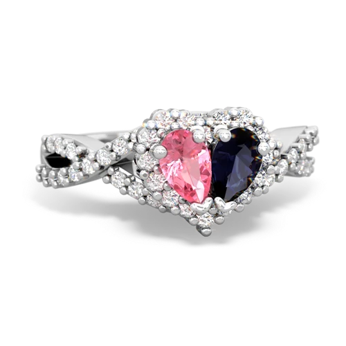 pink sapphire-sapphire engagement ring