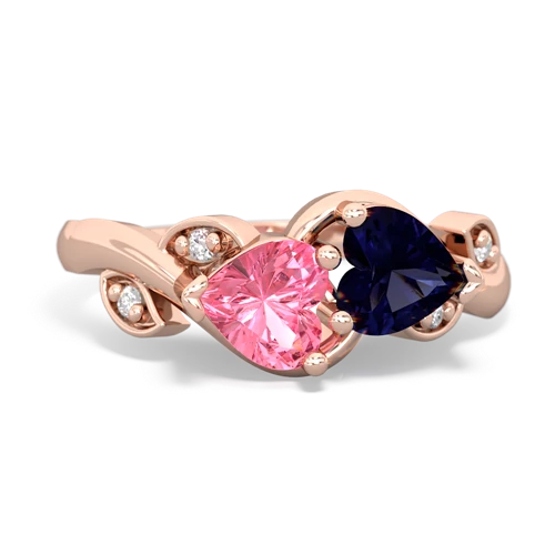 pink sapphire-sapphire floral keepsake ring