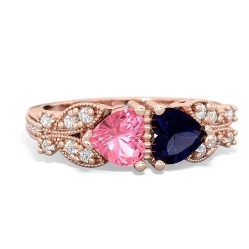 pink sapphire-sapphire keepsake butterfly ring