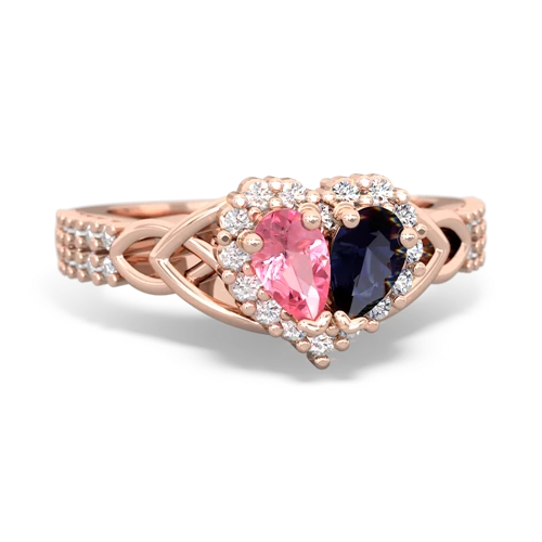 pink sapphire-sapphire keepsake engagement ring