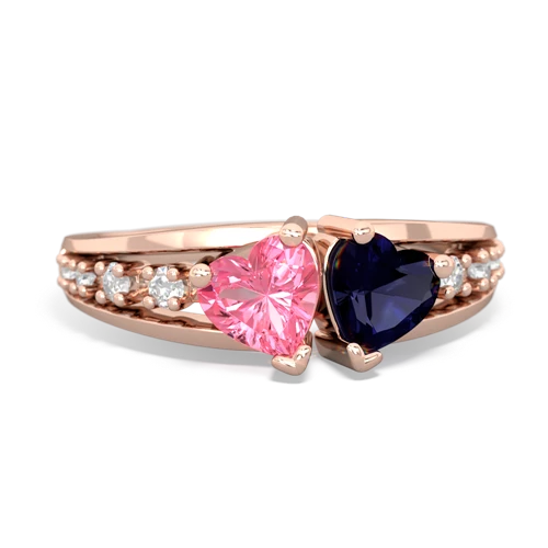 pink sapphire-sapphire modern ring