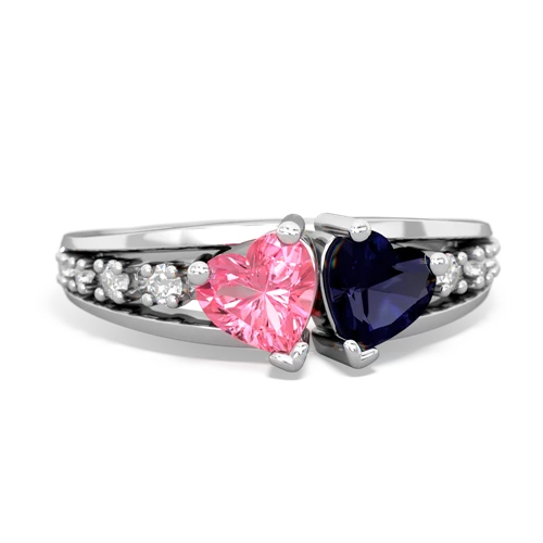 pink sapphire-sapphire modern ring